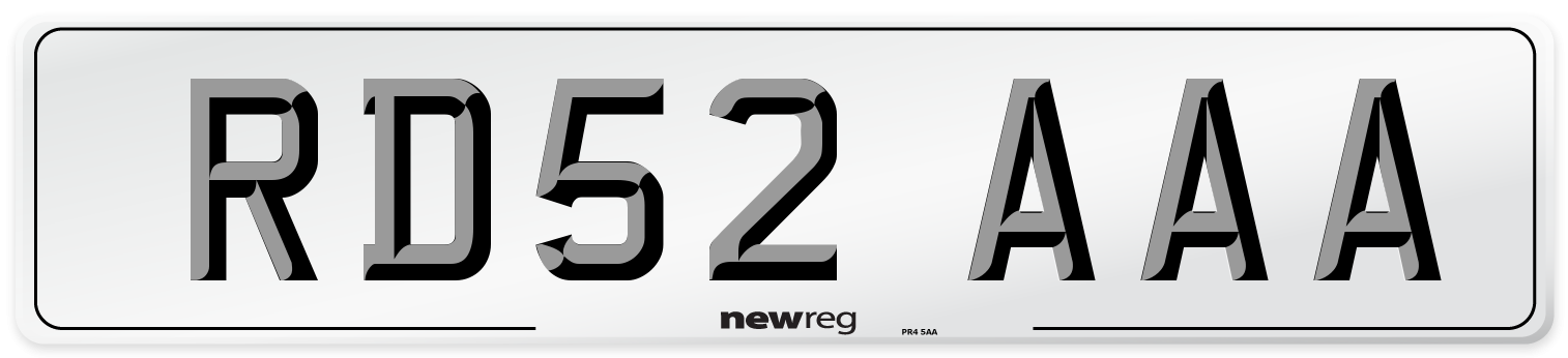 RD52 AAA Number Plate from New Reg